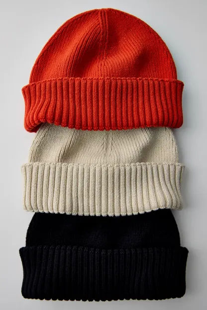 Clean Short Roll Beanie - Orange