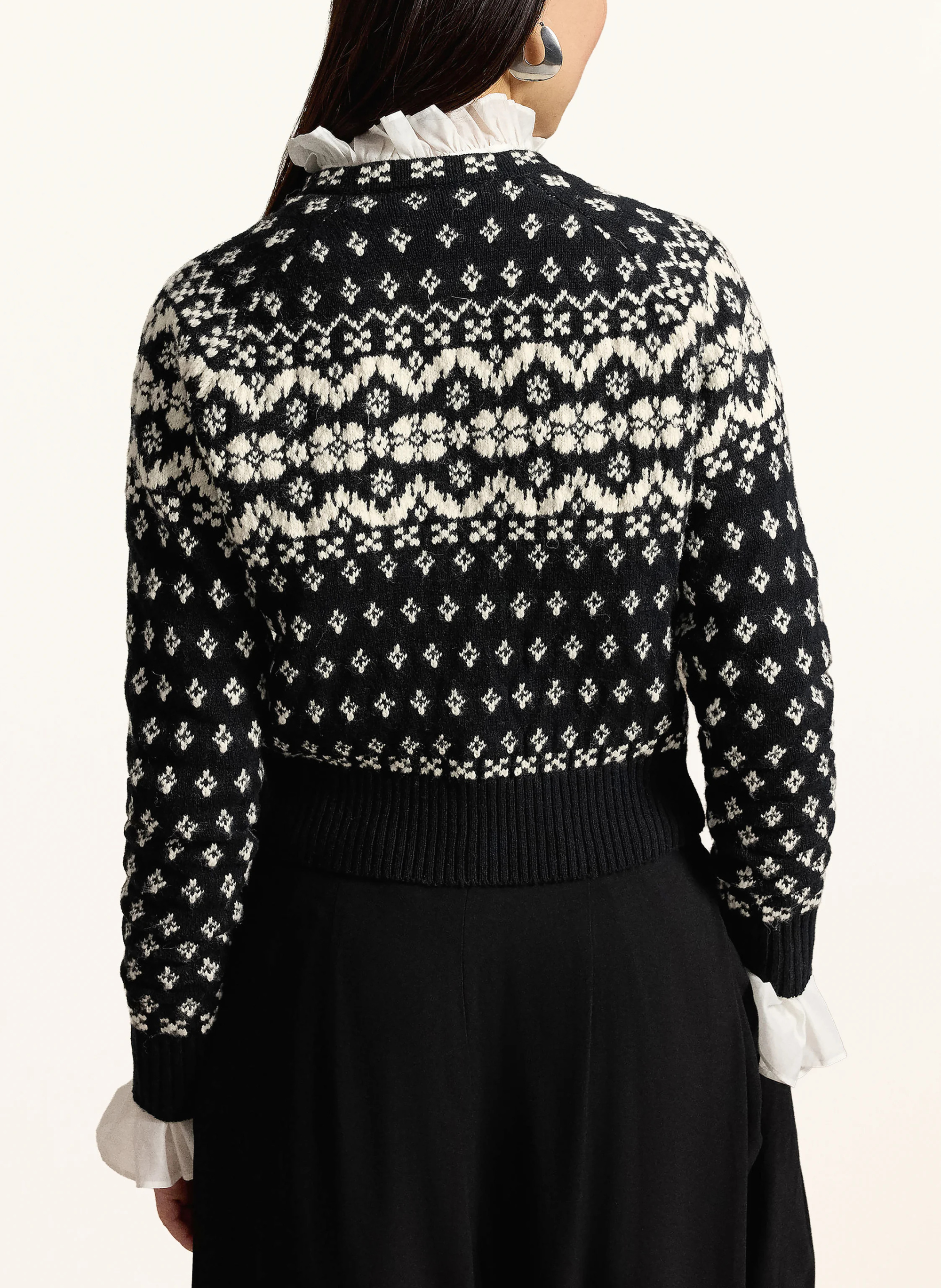 POLO RALPH LAUREN Strickjacke – SCHWARZ / WEISS