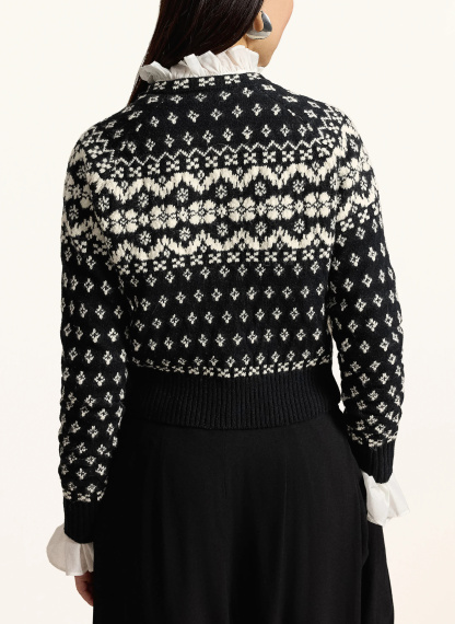 POLO RALPH LAUREN Strickjacke – SCHWARZ / WEISS