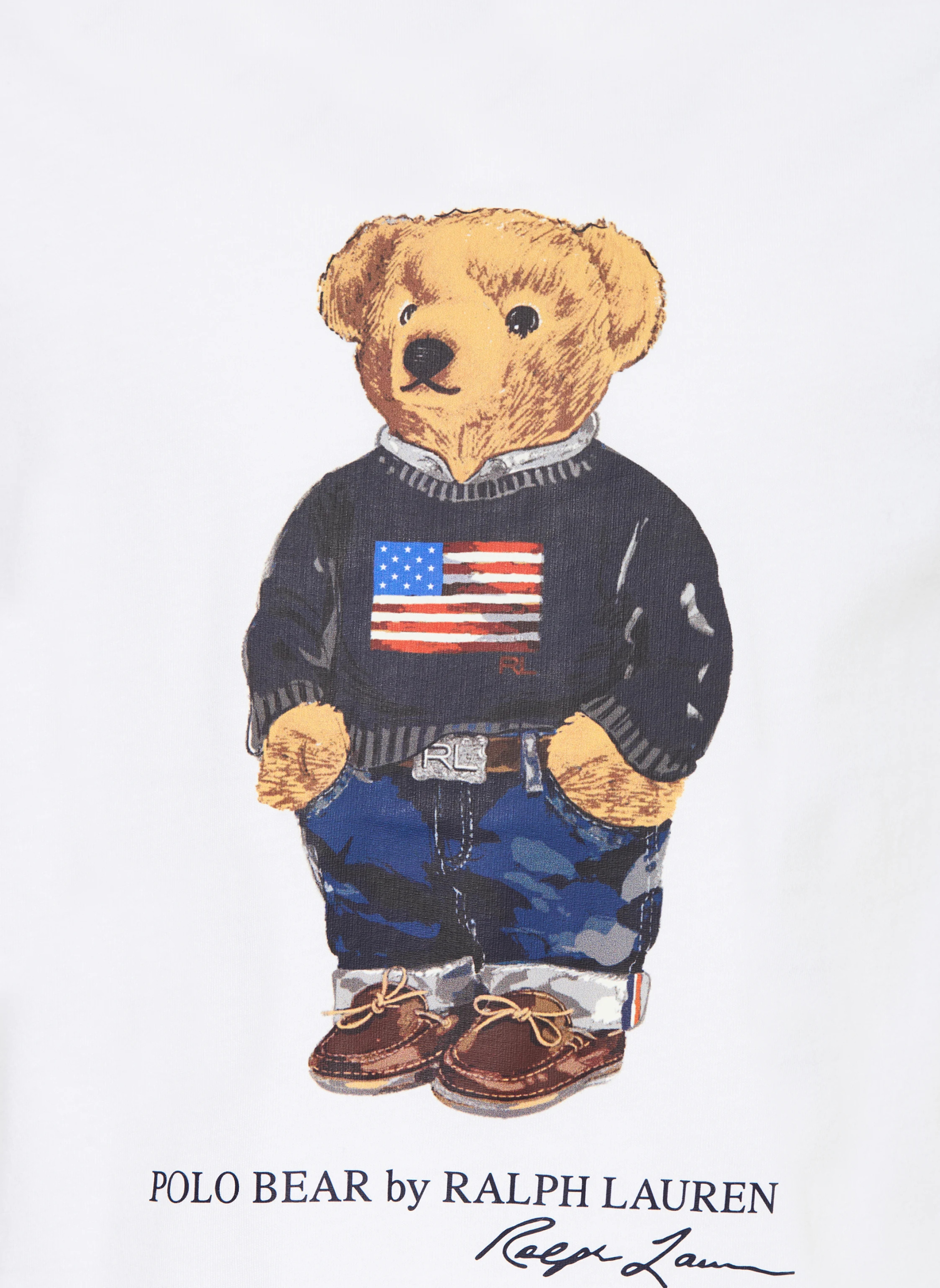 POLO RALPH LAUREN T-Shirt – WEISS / BRAUN / SCHWARZ