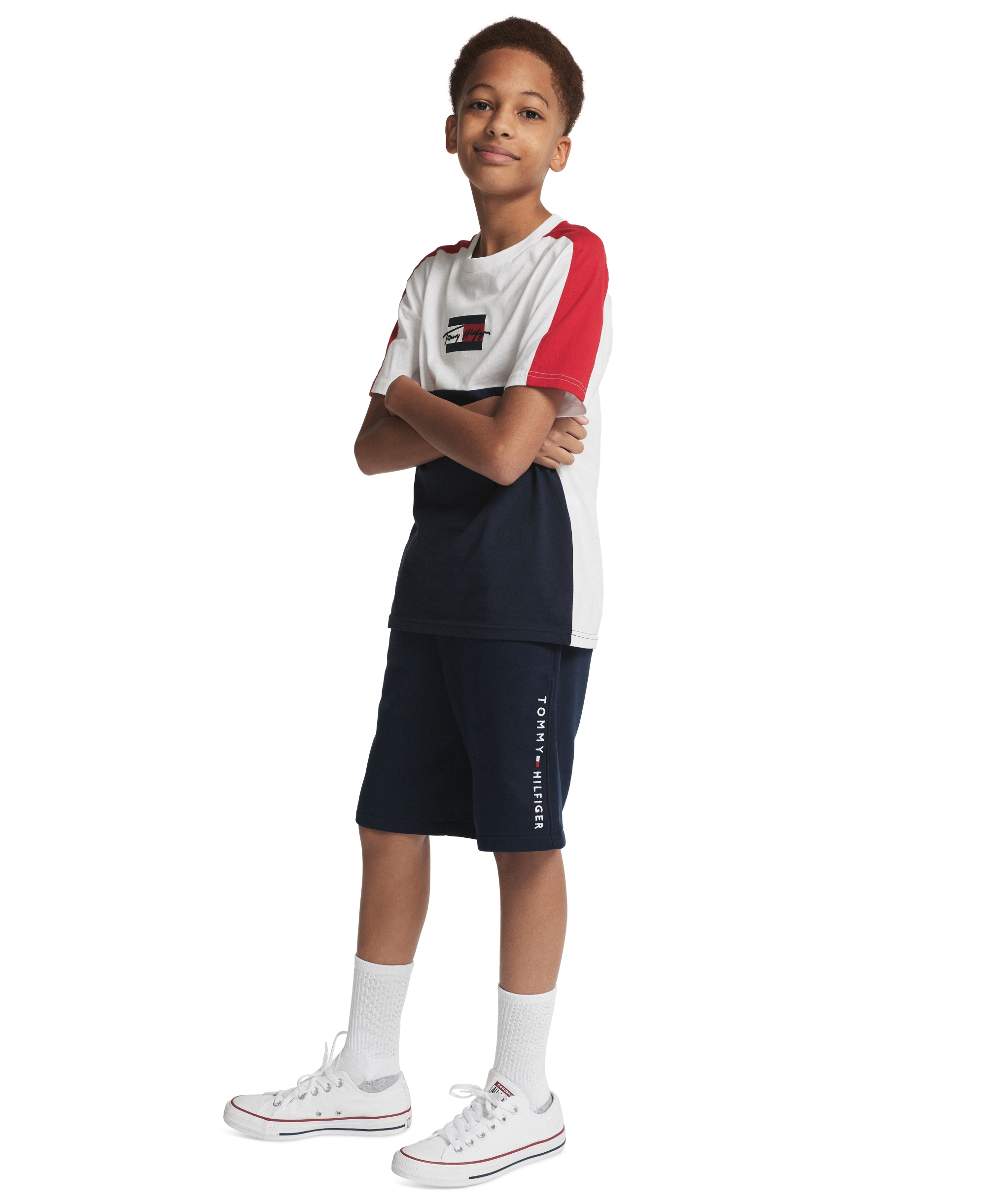 Tommy Hilfiger Boys' 8-20 Signature Sport Short-Sleeve T-Shirt - Fresh White
