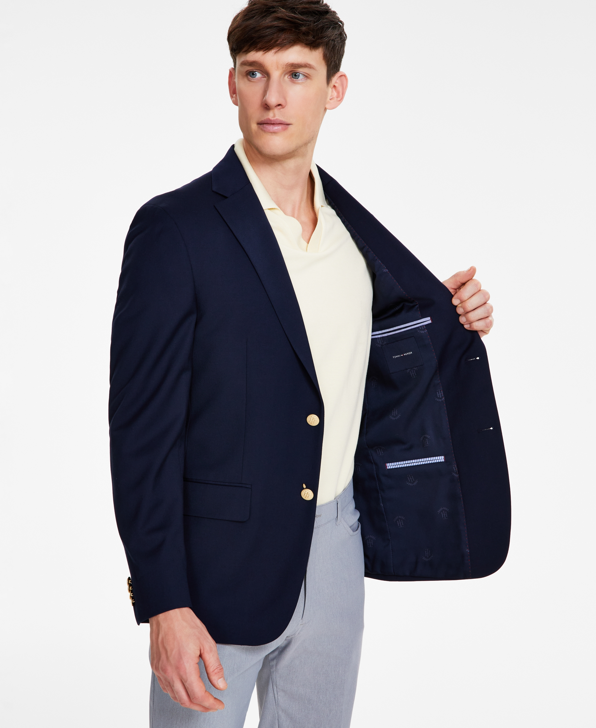 Tommy Hilfiger Men's Modern-Fit Solid Navy Blazer - Navy