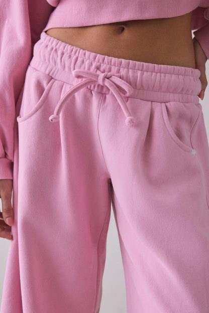 Out From Under Essential Barrel Leg Full Length Sweatpants - Pink