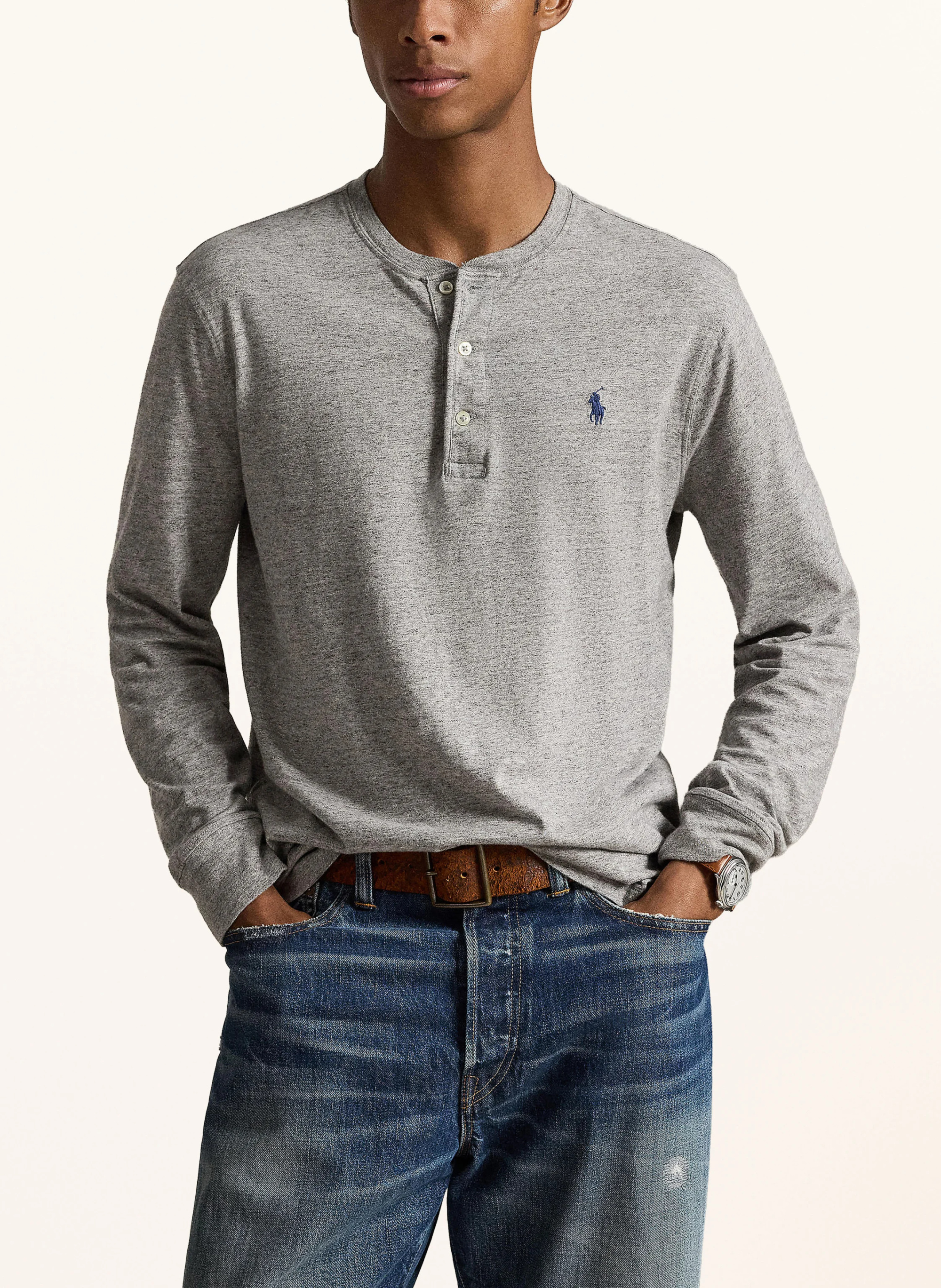 POLO RALPH LAUREN Henley-Shirt – GRAU