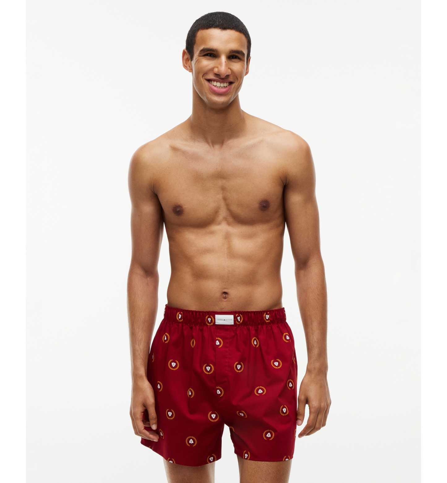 Tommy Hilfiger Men's Classics Cotton Woven Boxer Shorts, 3-Pack - Regatta Red/Desert Sky/Liberty Blue Print