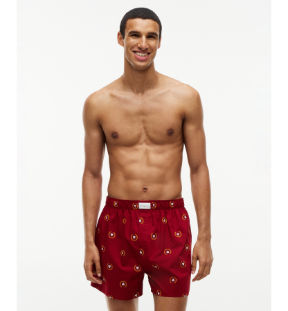 Tommy Hilfiger Men's Classics Cotton Woven Boxer Shorts, 3-Pack - Regatta Red/Desert Sky/Liberty Blue Print