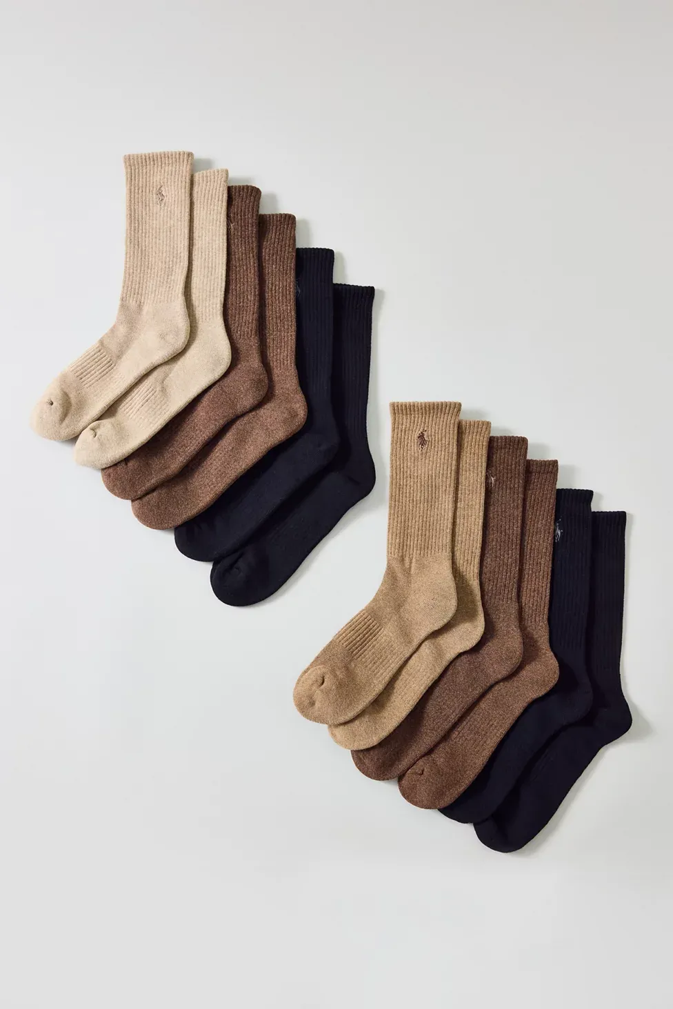 Polo Ralph Lauren Performance Crew Socks 6-Pack - Brown
