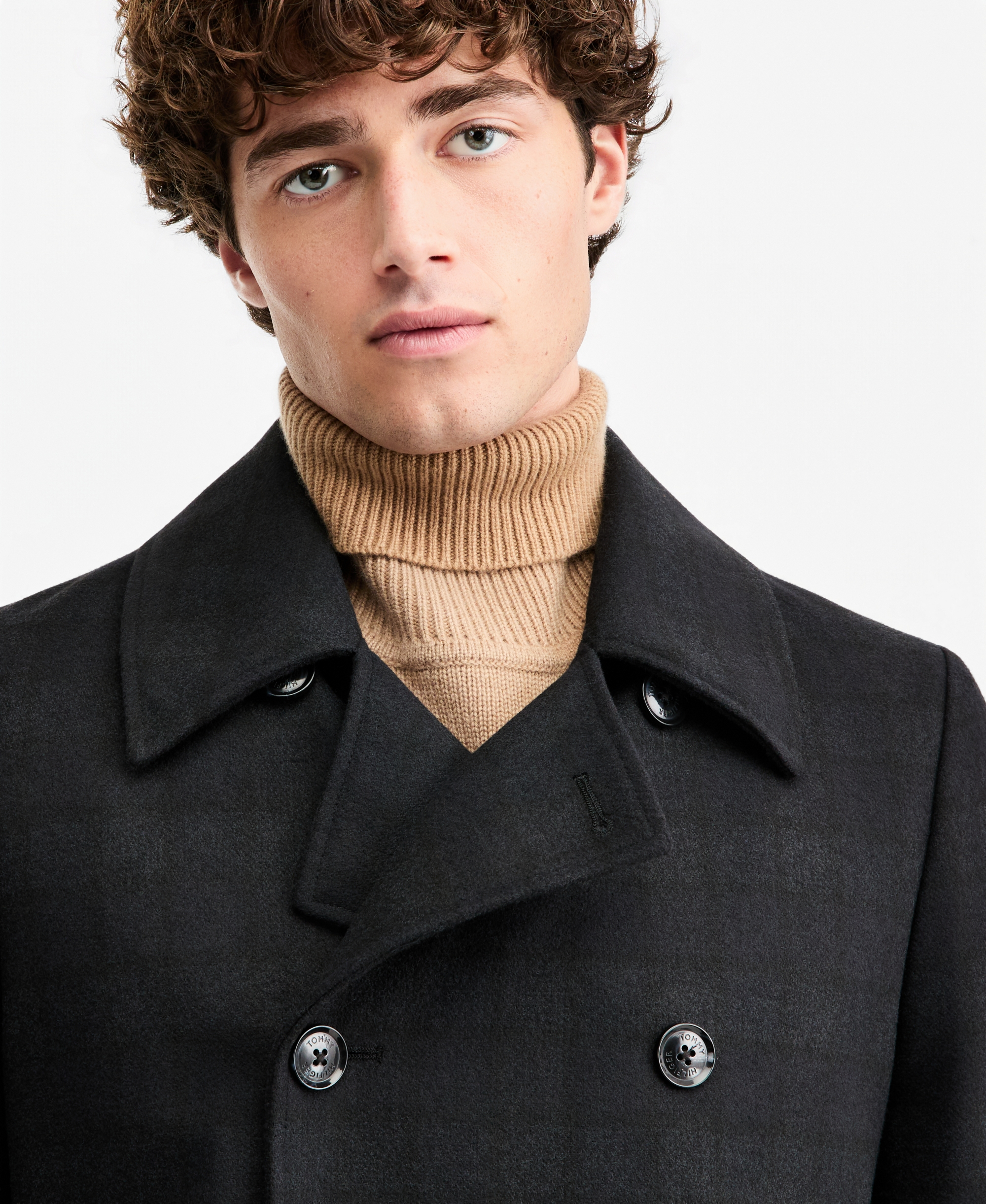 Tommy Hilfiger Men's Modern Fit Peacoat - Blue Plaid