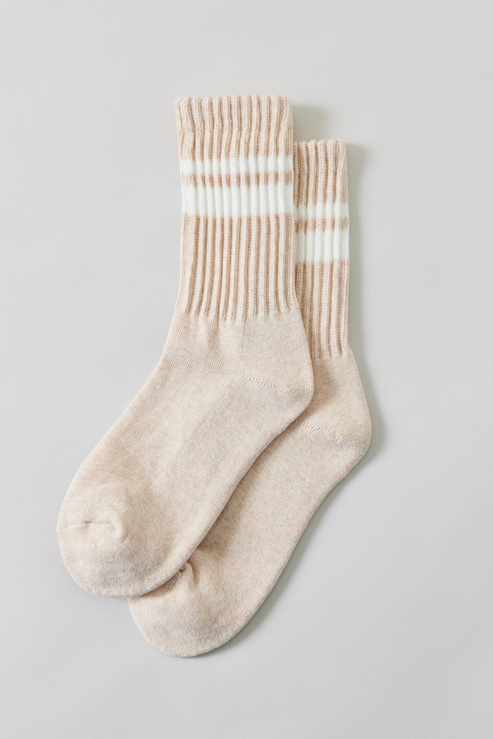 Athletic Striped Scrunch Crew Socks - Neutral