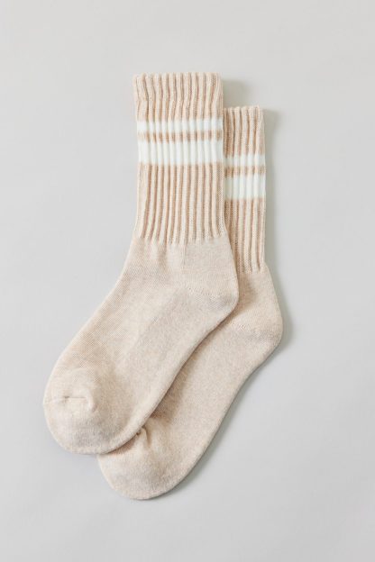 Athletic Striped Scrunch Crew Socks - Neutral