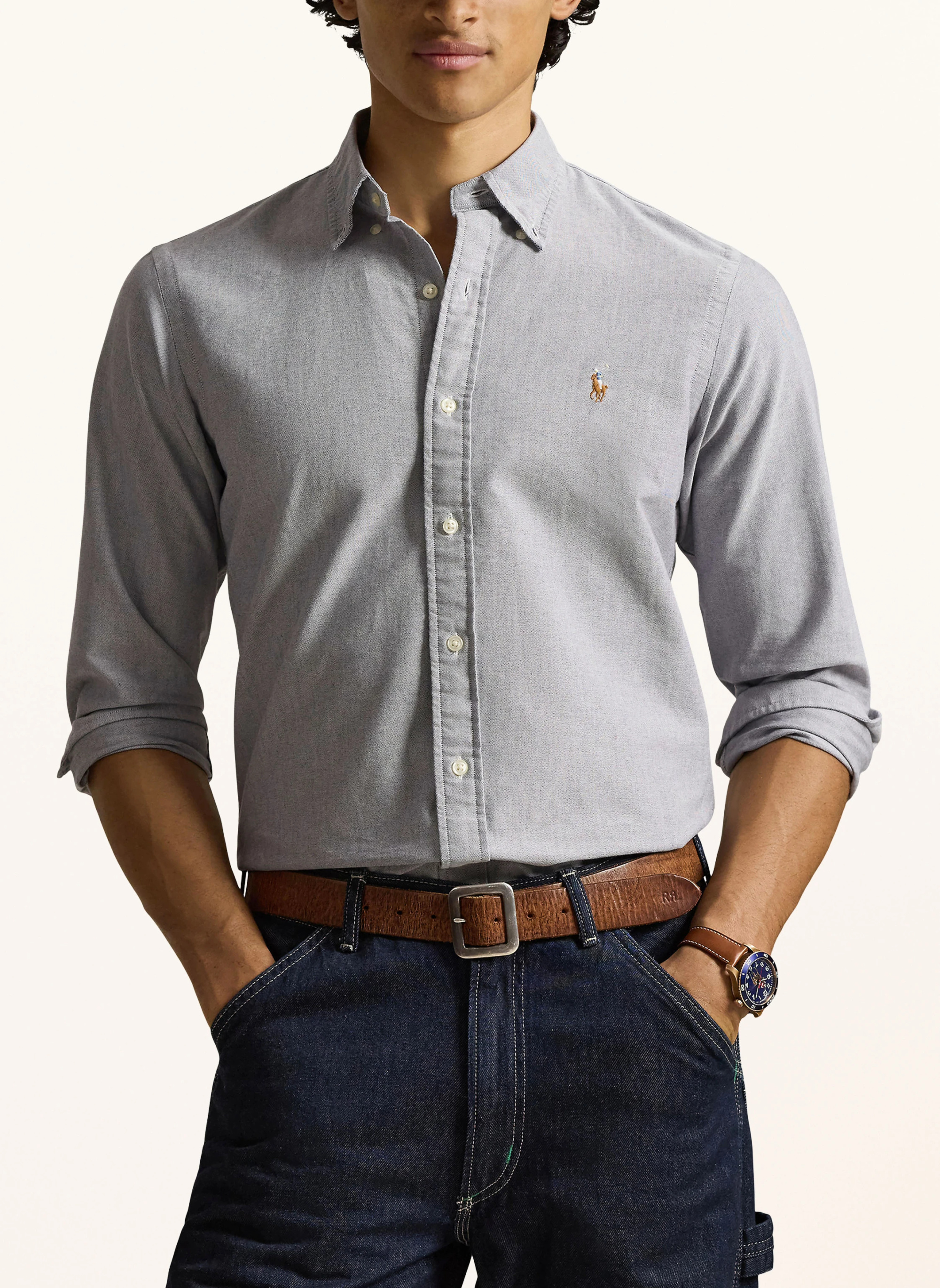 POLO RALPH LAUREN Oxfordhemd Custom Fit – BLAUGRAU