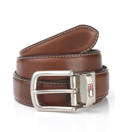 32MM Tommy Hilfiger Leather Reversible Dress Men's Belt - Brown/Black