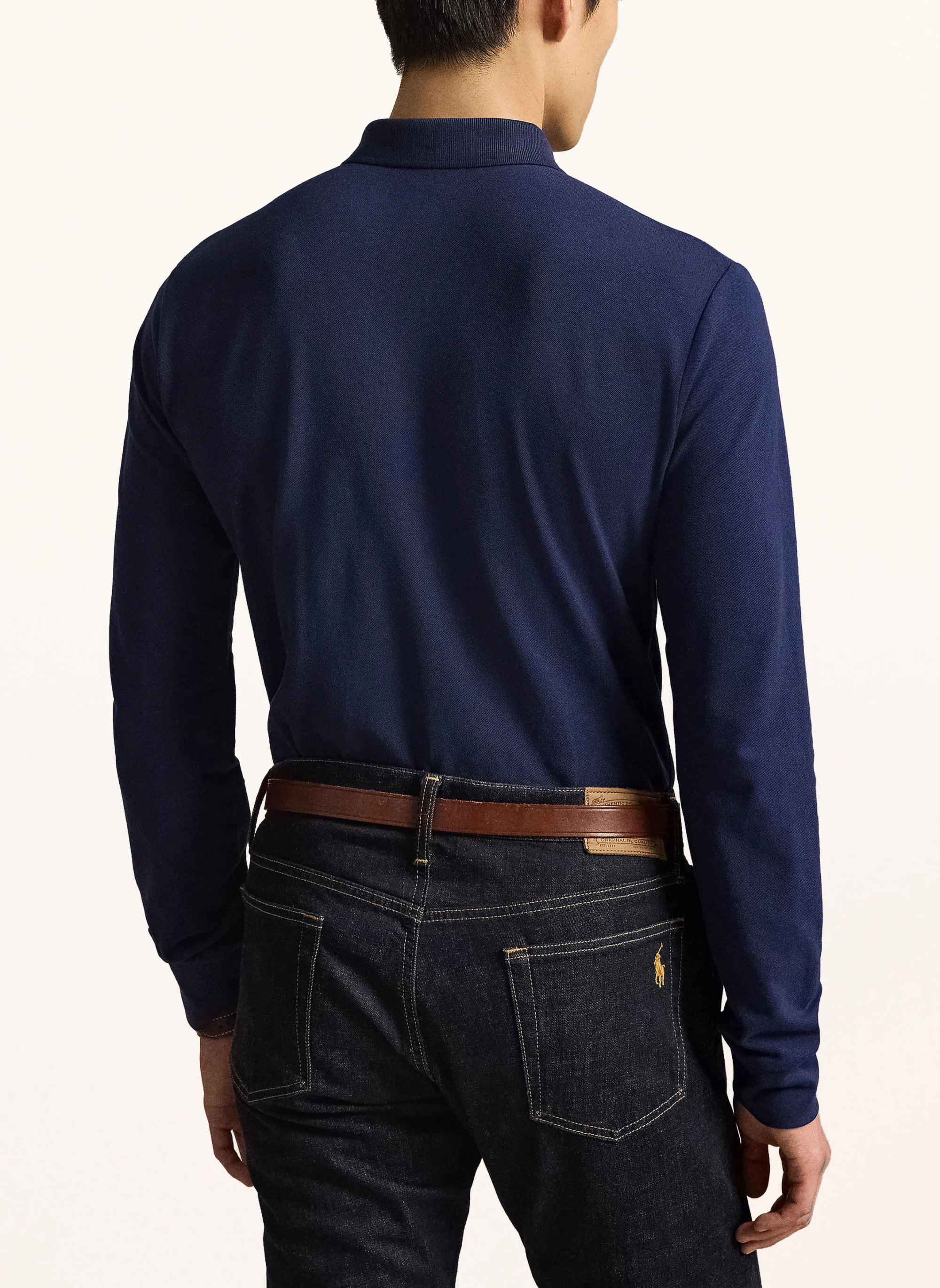 POLO RALPH LAUREN Strick-Poloshirt – DUNKELBLAU