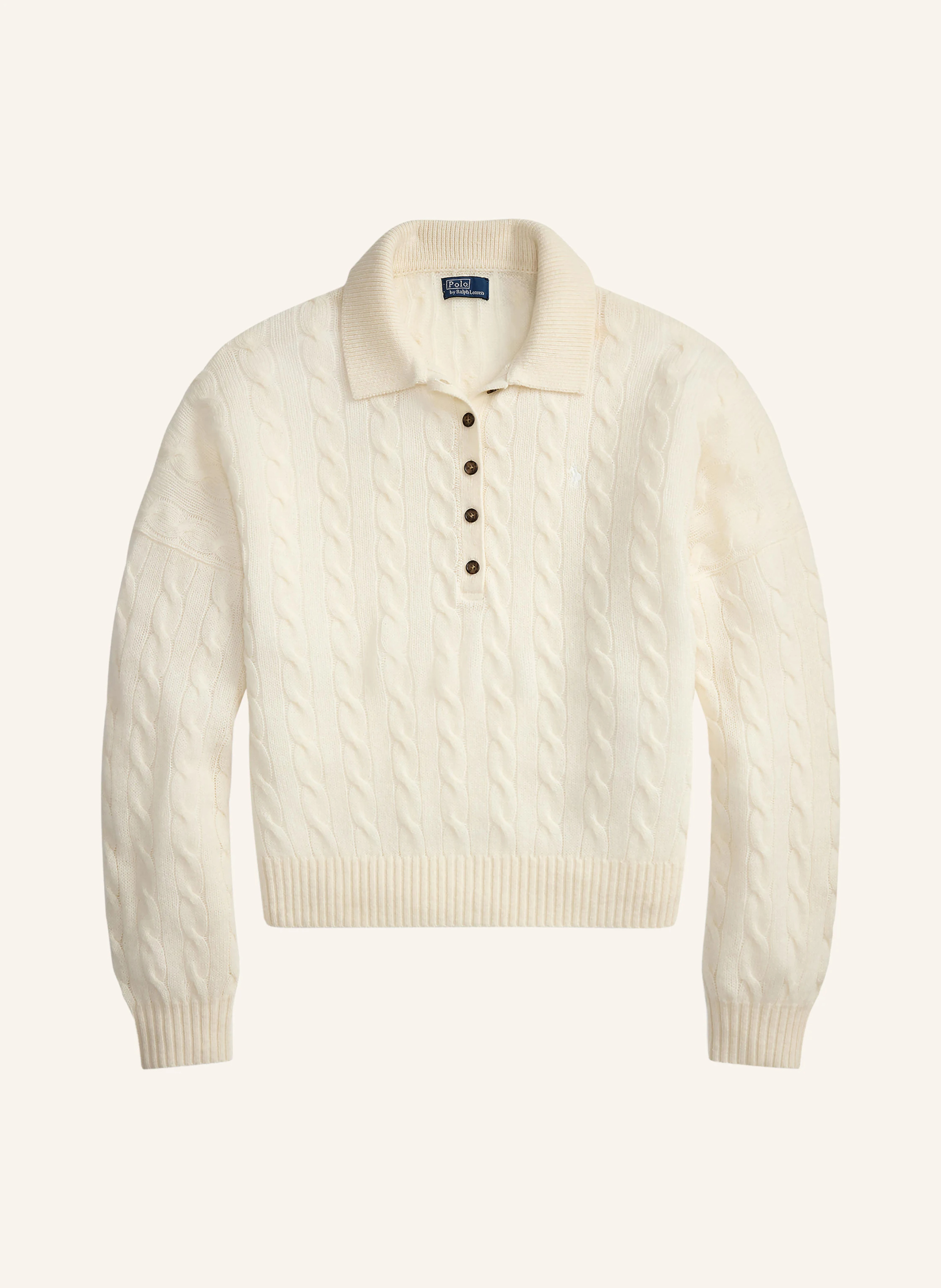 POLO RALPH LAUREN Strick-Poloshirt – ECRU