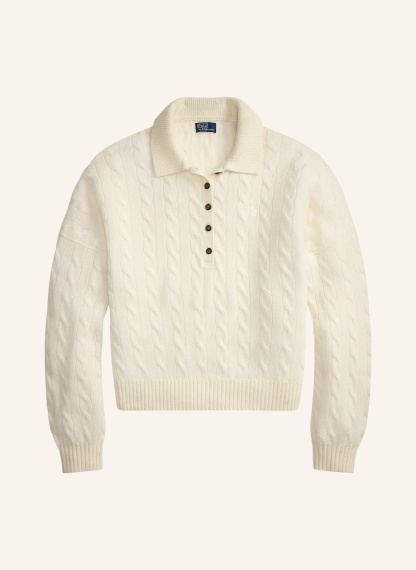 POLO RALPH LAUREN Strick-Poloshirt – ECRU