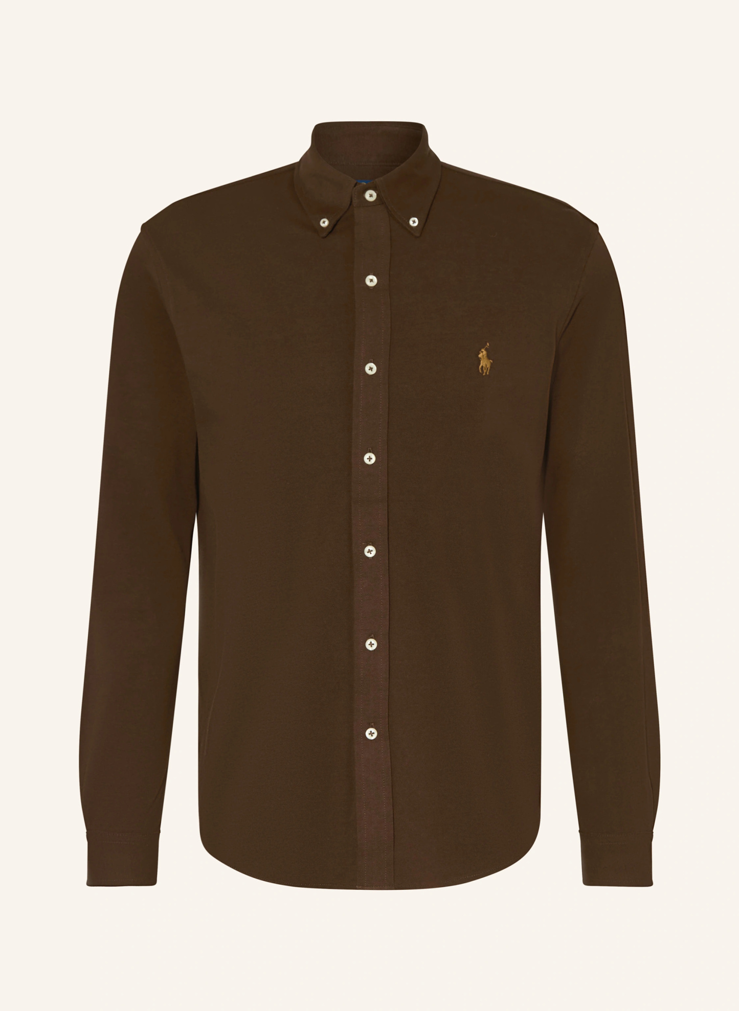 POLO RALPH LAUREN Piqué-Hemd Custom Fit – DUNKELBRAUN