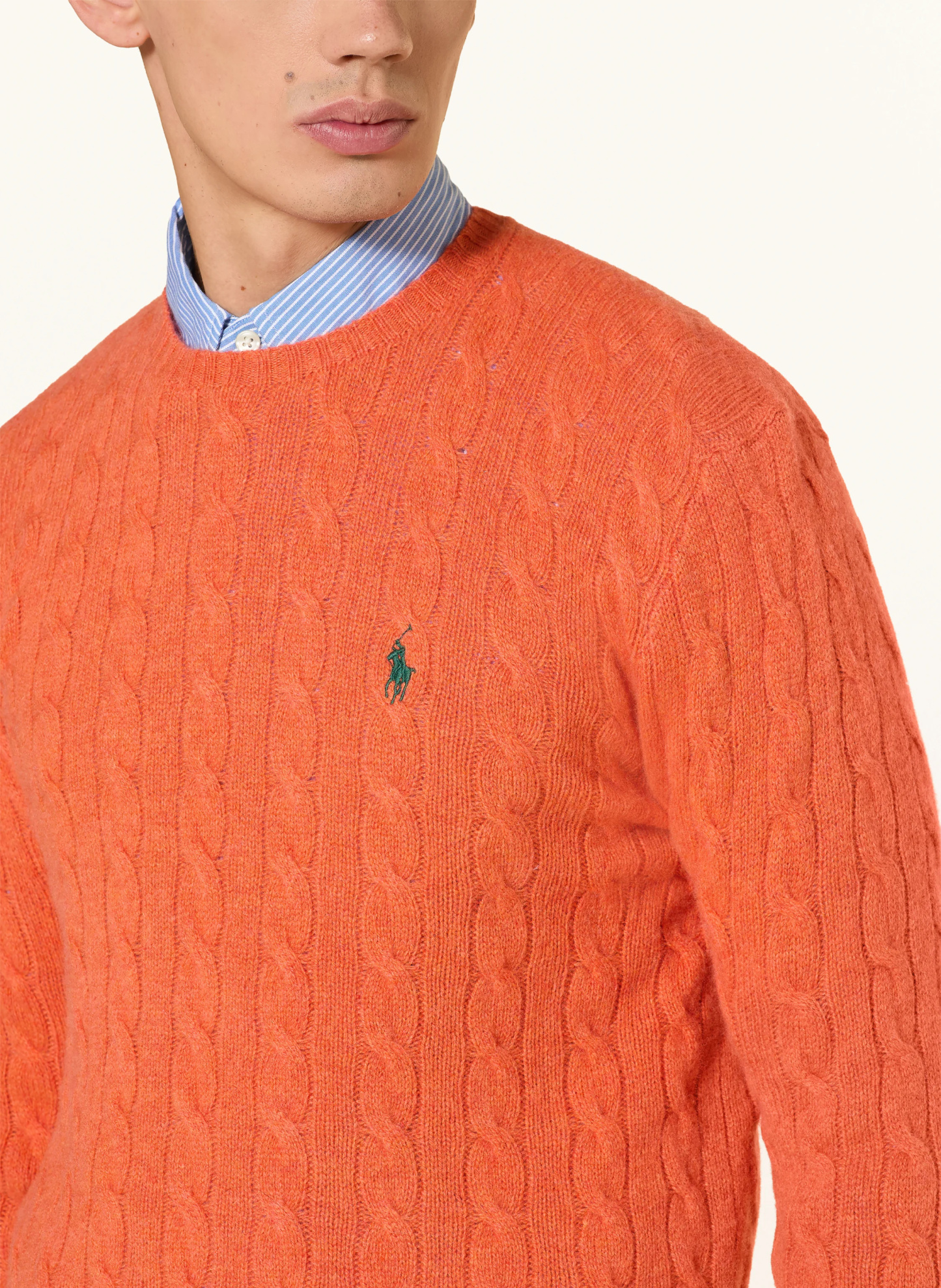 POLO RALPH LAUREN Pullover – ORANGE / DUNKELGRÜN