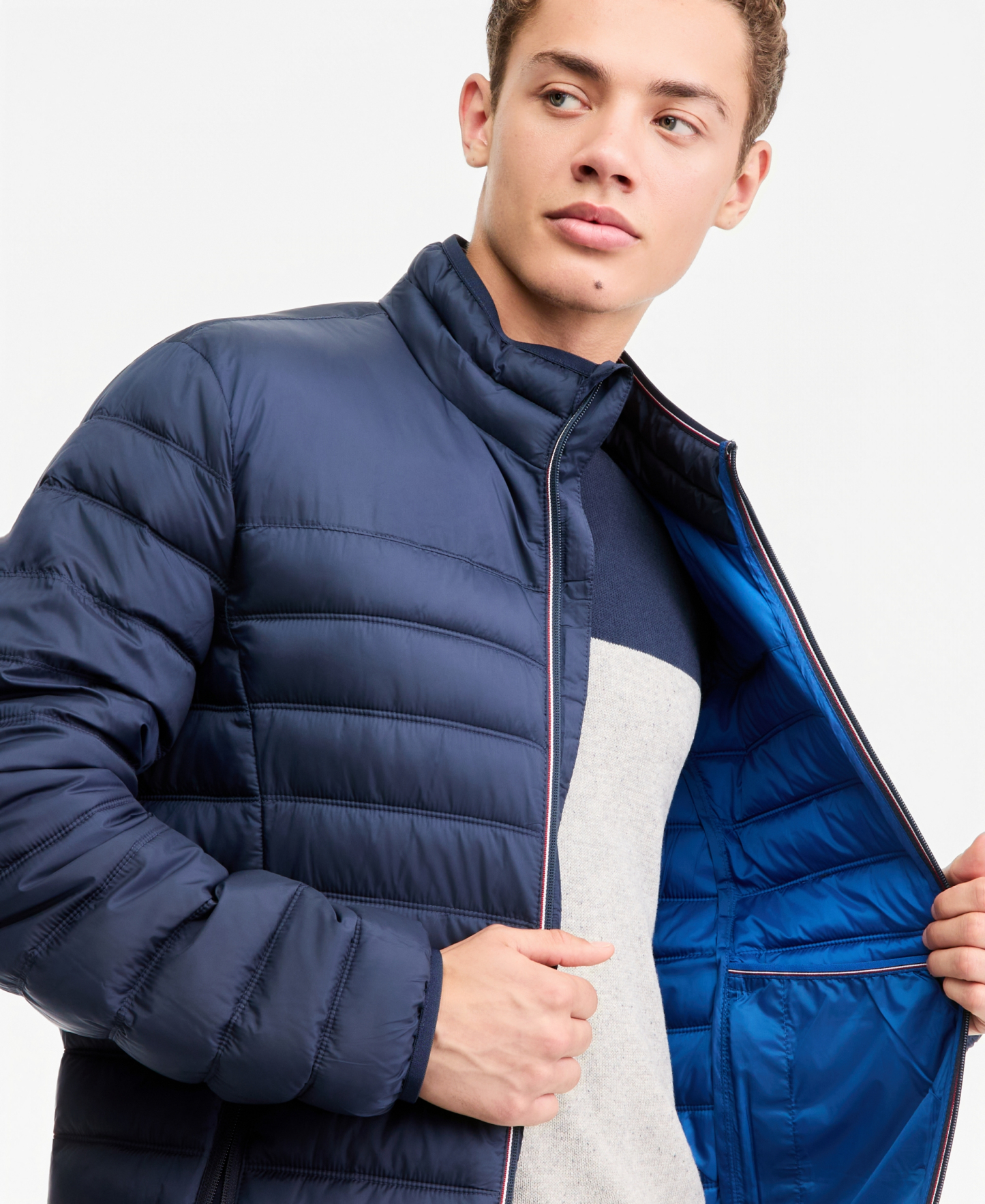 Tommy Hilfiger Men's Unhooded Packable Jacket - Midnight Navy