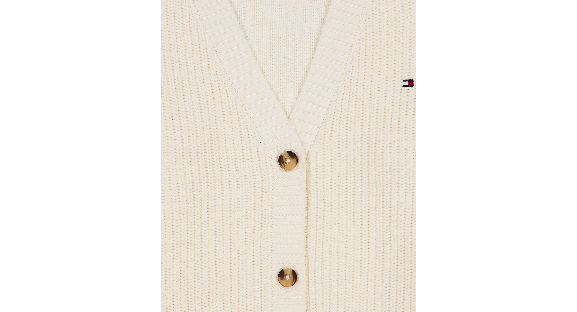 Tommy Hilfiger Girls' 7-16 Shaker Rib Cardigan Sweater - Natural