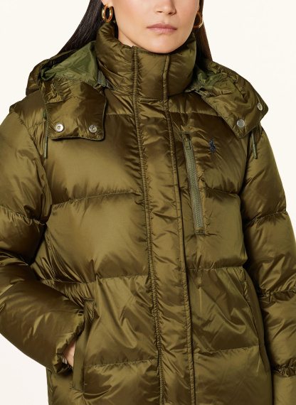 POLO RALPH LAUREN Daunenjacke mit abnehmbarer Kapuze – OLIV