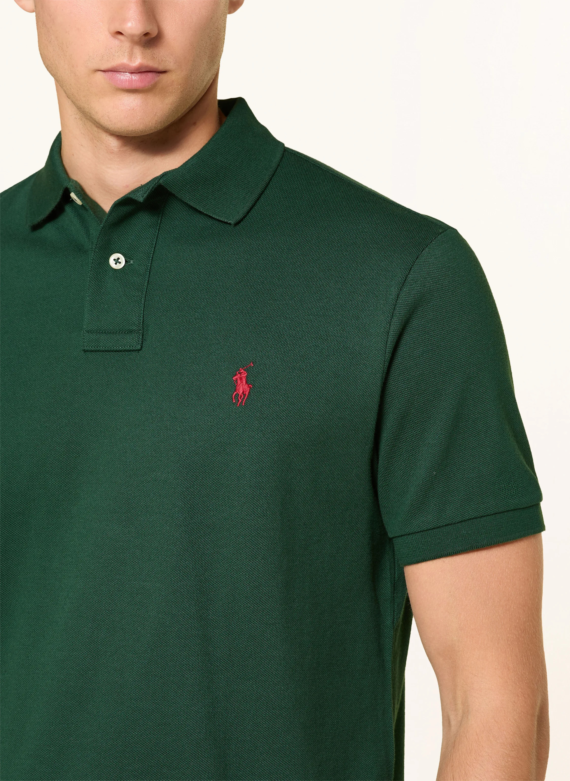 POLO RALPH LAUREN Piqué-Poloshirt Custom Slim Fit – DUNKELGRÜN