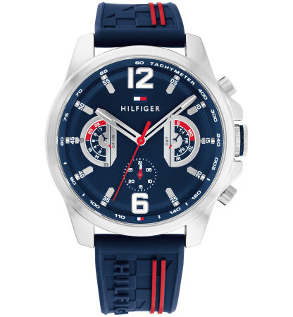 Tommy Hilfiger Men's Quartz Navy Silicone Watch 46mm - Navy