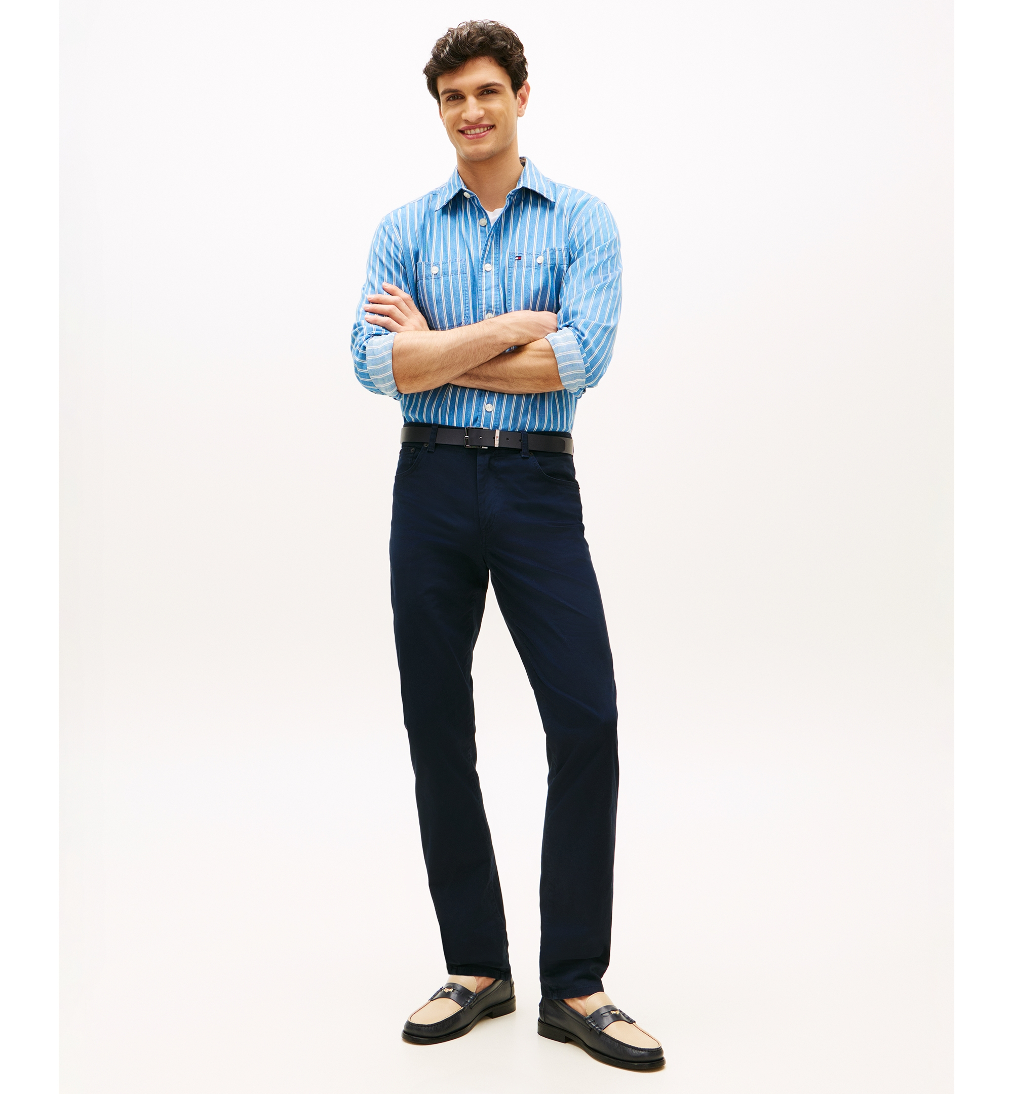 Tommy Hilfiger Men's Denton Straight-Fit Five-Pocket Stretch Twill Pants - Desert Sky
