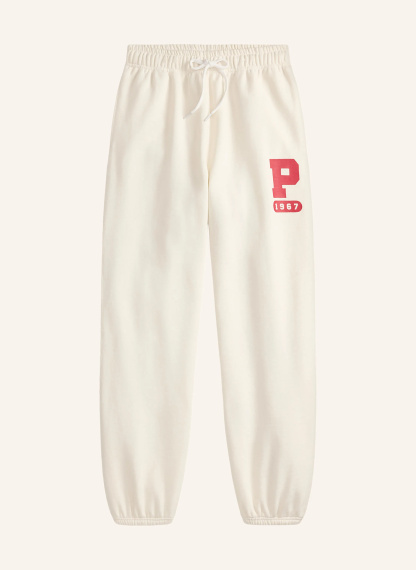 POLO RALPH LAUREN Sweatpants – CREME / DUNKELROT