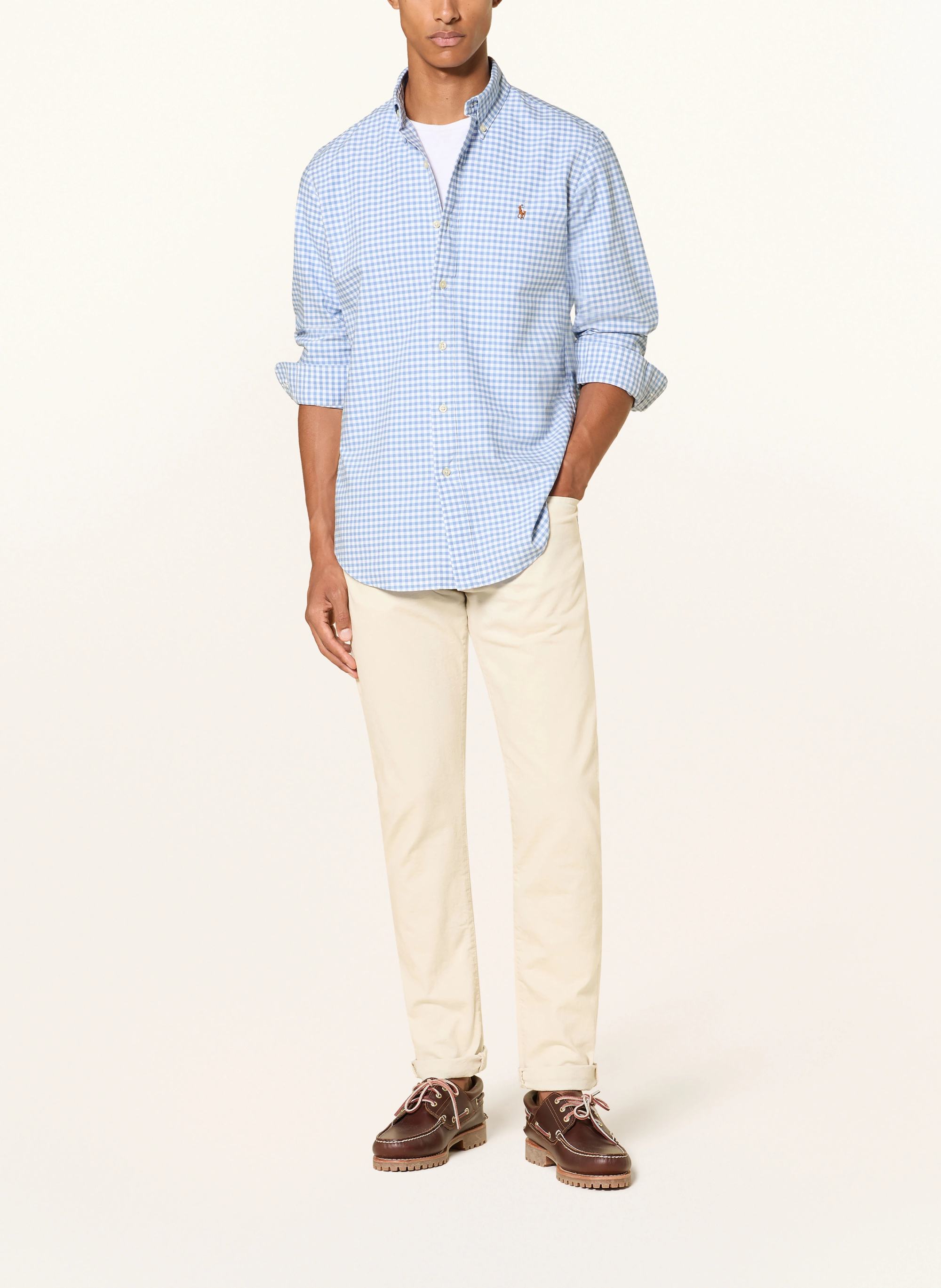 POLO RALPH LAUREN Hemd Custom Fit – HELLBLAU / WEISS