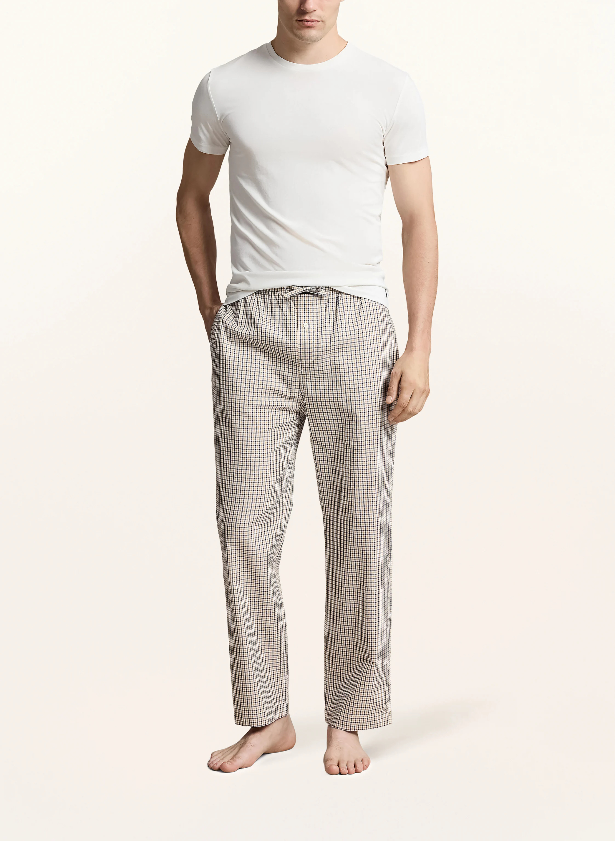 POLO RALPH LAUREN Schlafhose – KHAKI / BLAU