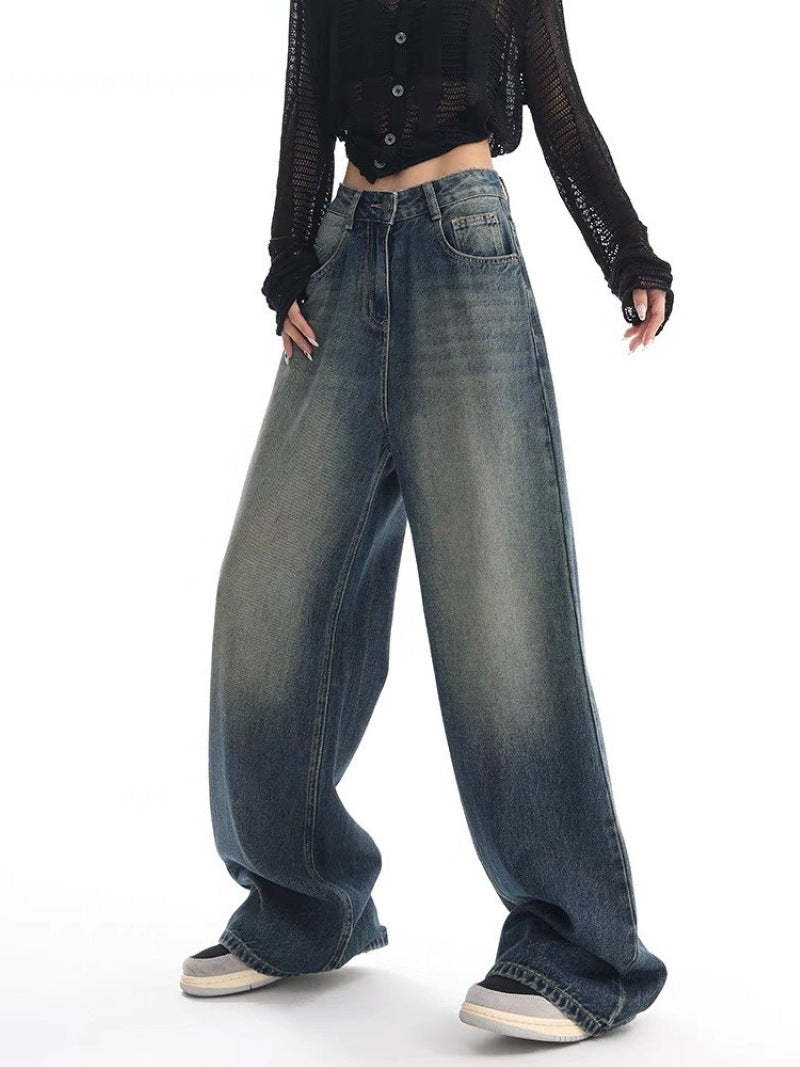 New American Retro Washed Jeans For Women