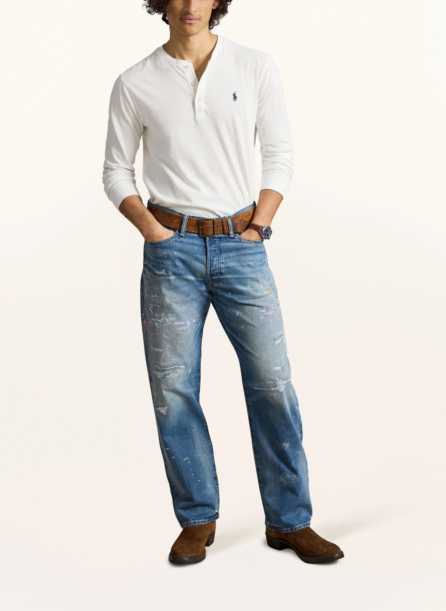 POLO RALPH LAUREN Henley-Shirt – WEISS