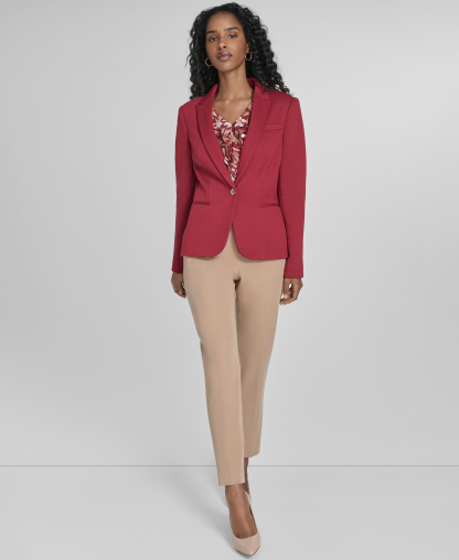 Tommy Hilfiger Women's One-Button Blazer - Crimson