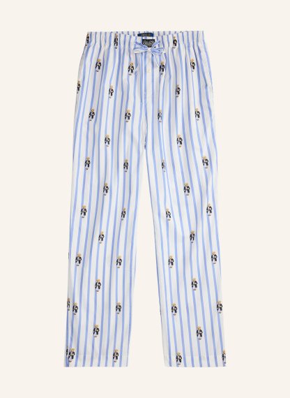 POLO RALPH LAUREN Schlafhose – WEISS / BLAU