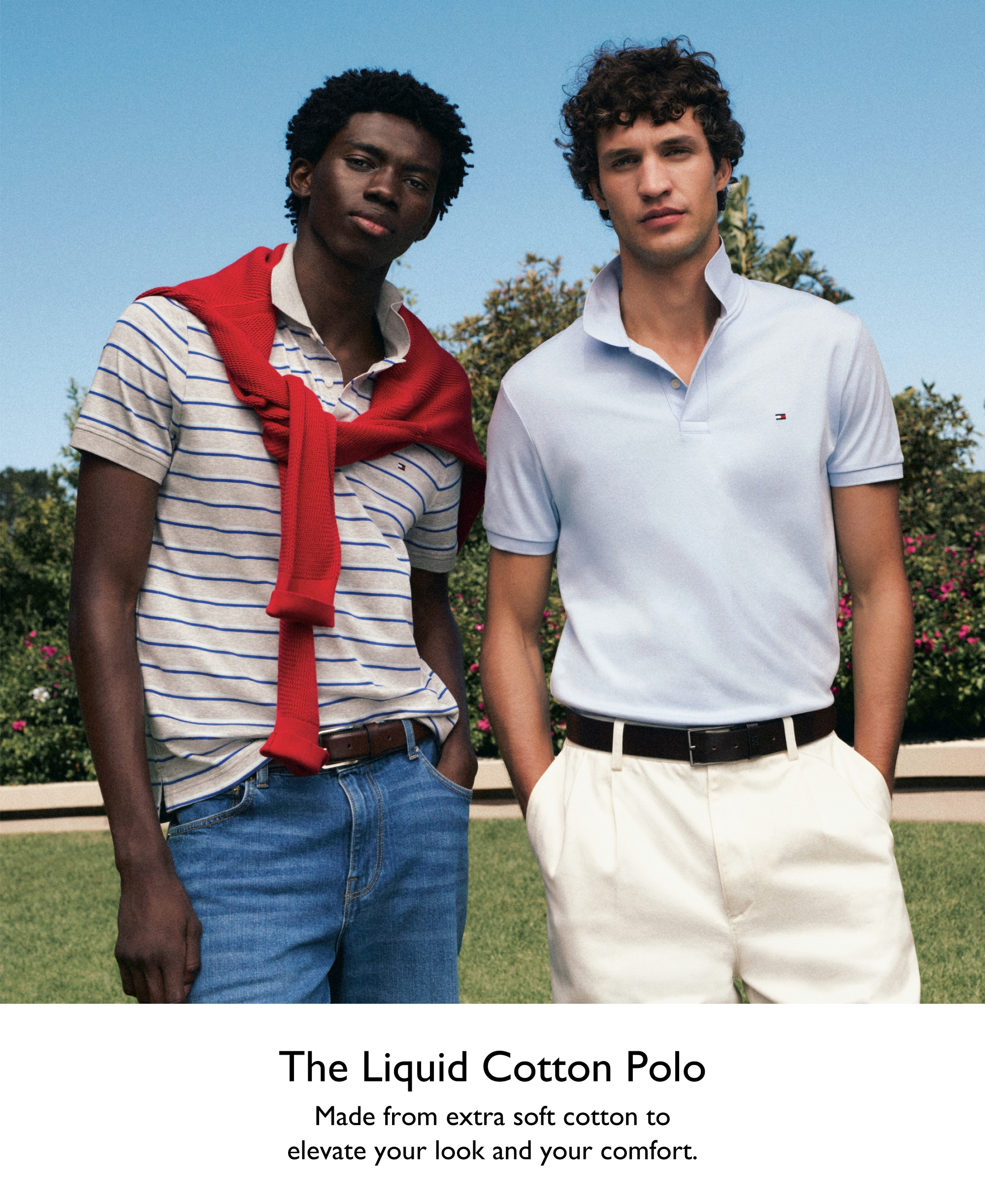 Tommy Hilfiger Men's Regular-Fit Smooth Touch Liquid Cotton Polo Shirts - Breezy Blue