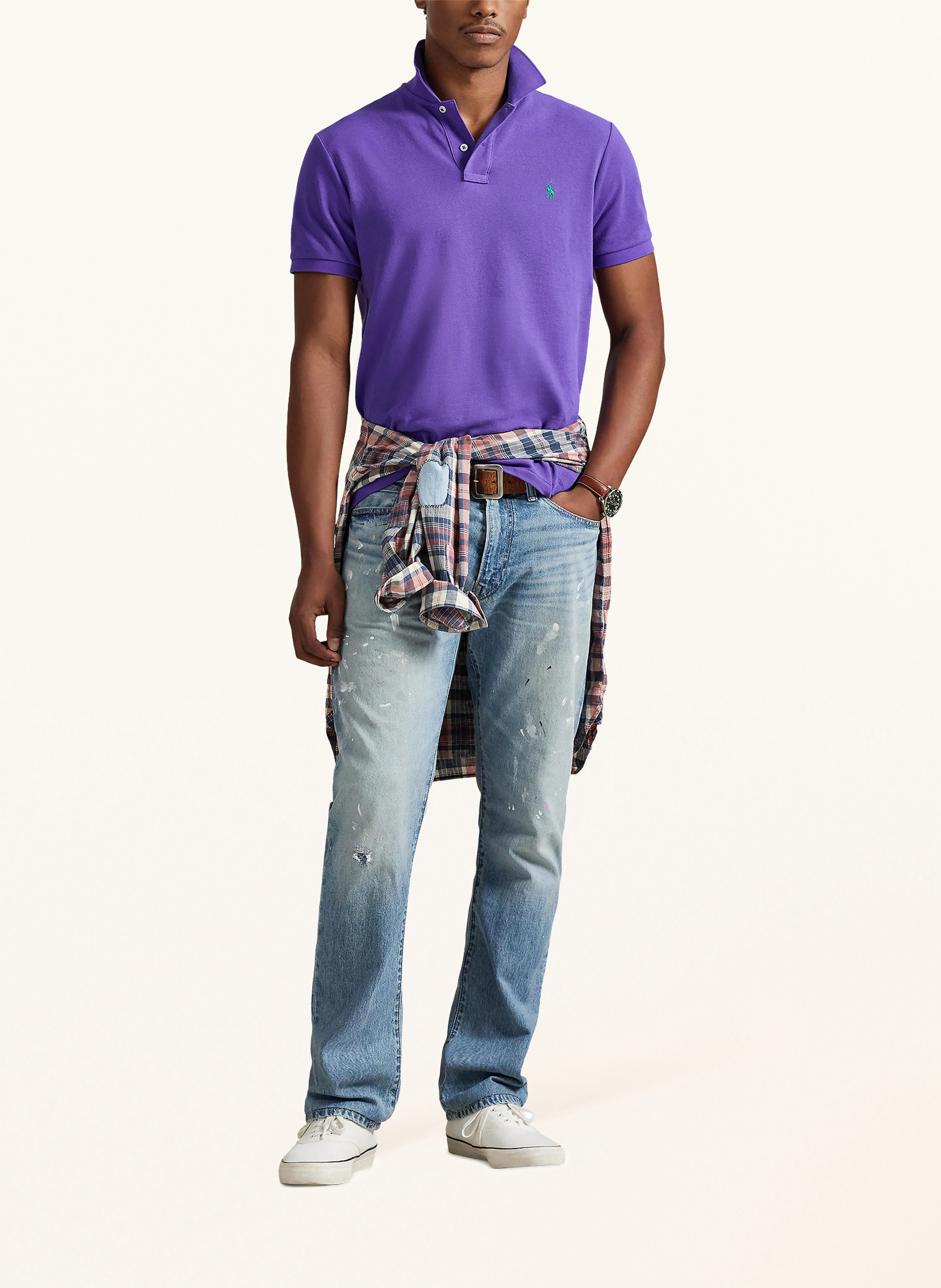 POLO RALPH LAUREN Piqué-Poloshirt Custom Slim Fit – LILA