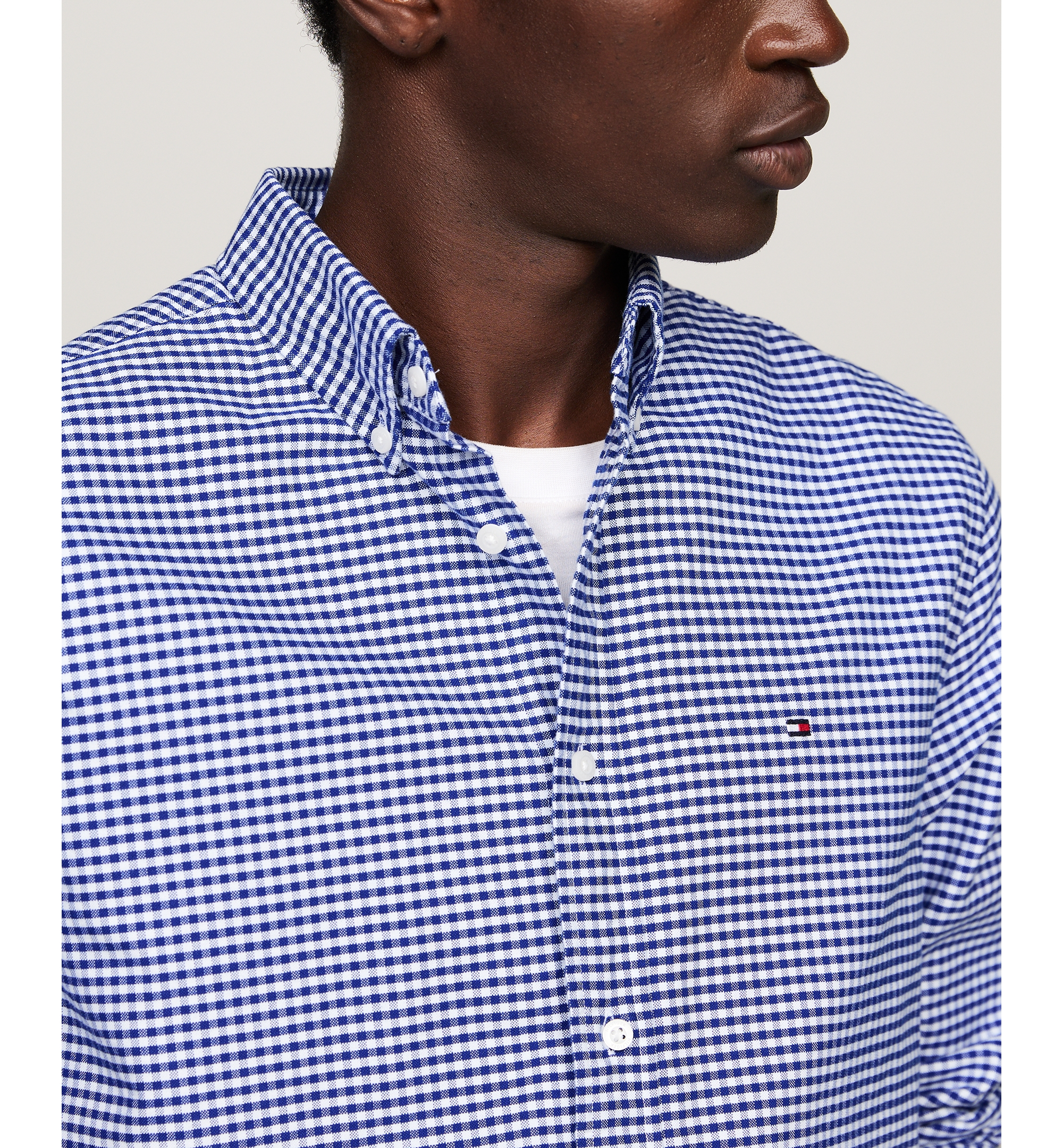Tommy Hilfiger Men's Heritage Oxford Long-Sleeve Gingham Shirt - Royal Blue/Check