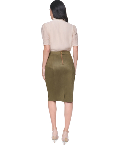 Tommy Hilfiger Women's Mock Neck Short-Sleeve Ruffle Blouse - Nude