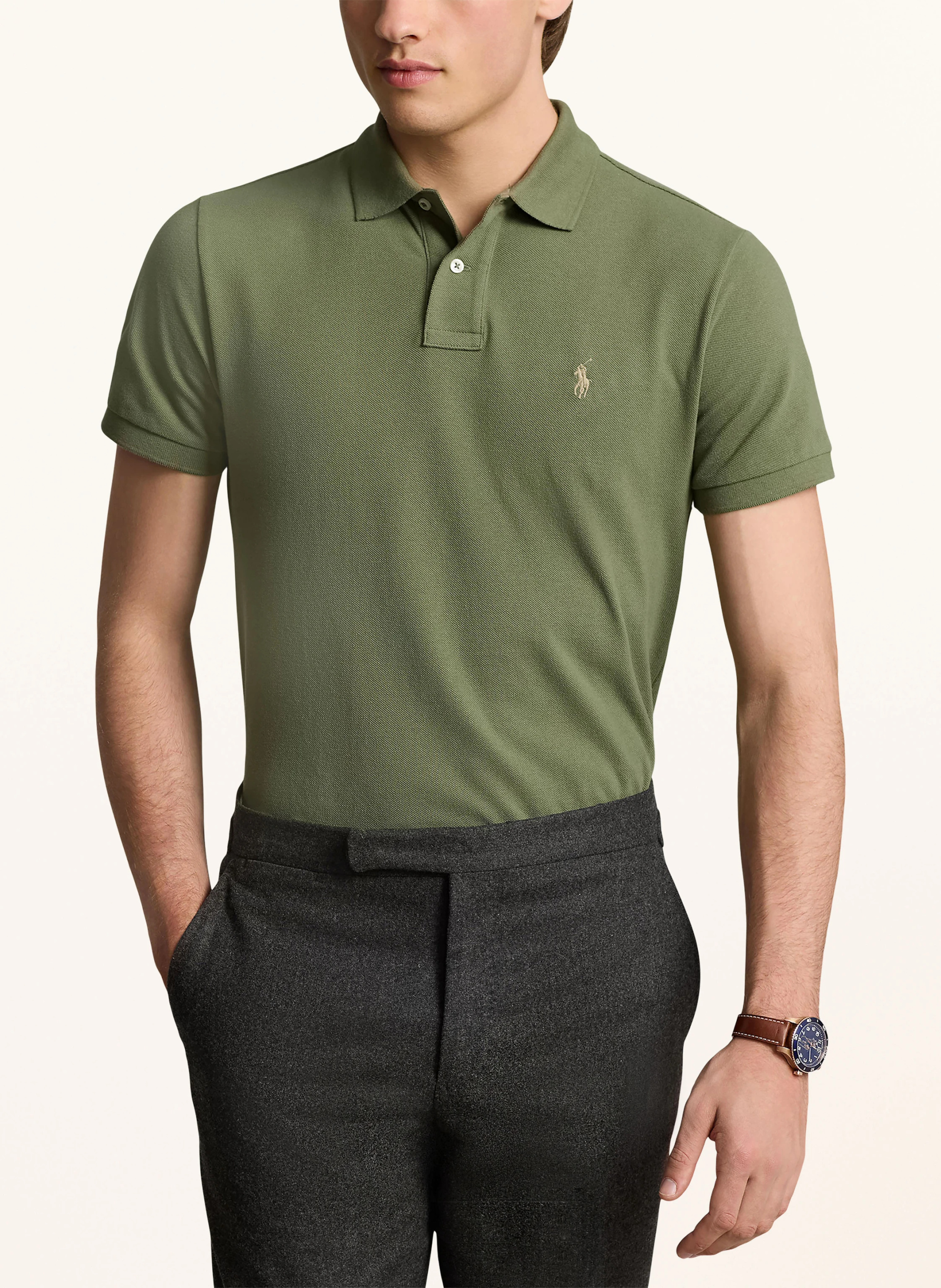 POLO RALPH LAUREN Piqué-Poloshirt Custom Slim Fit – GRÜN (2)