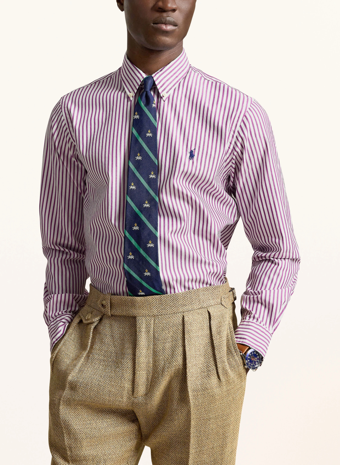 POLO RALPH LAUREN Hemd Custom Fit – LILA / WEISS (2)