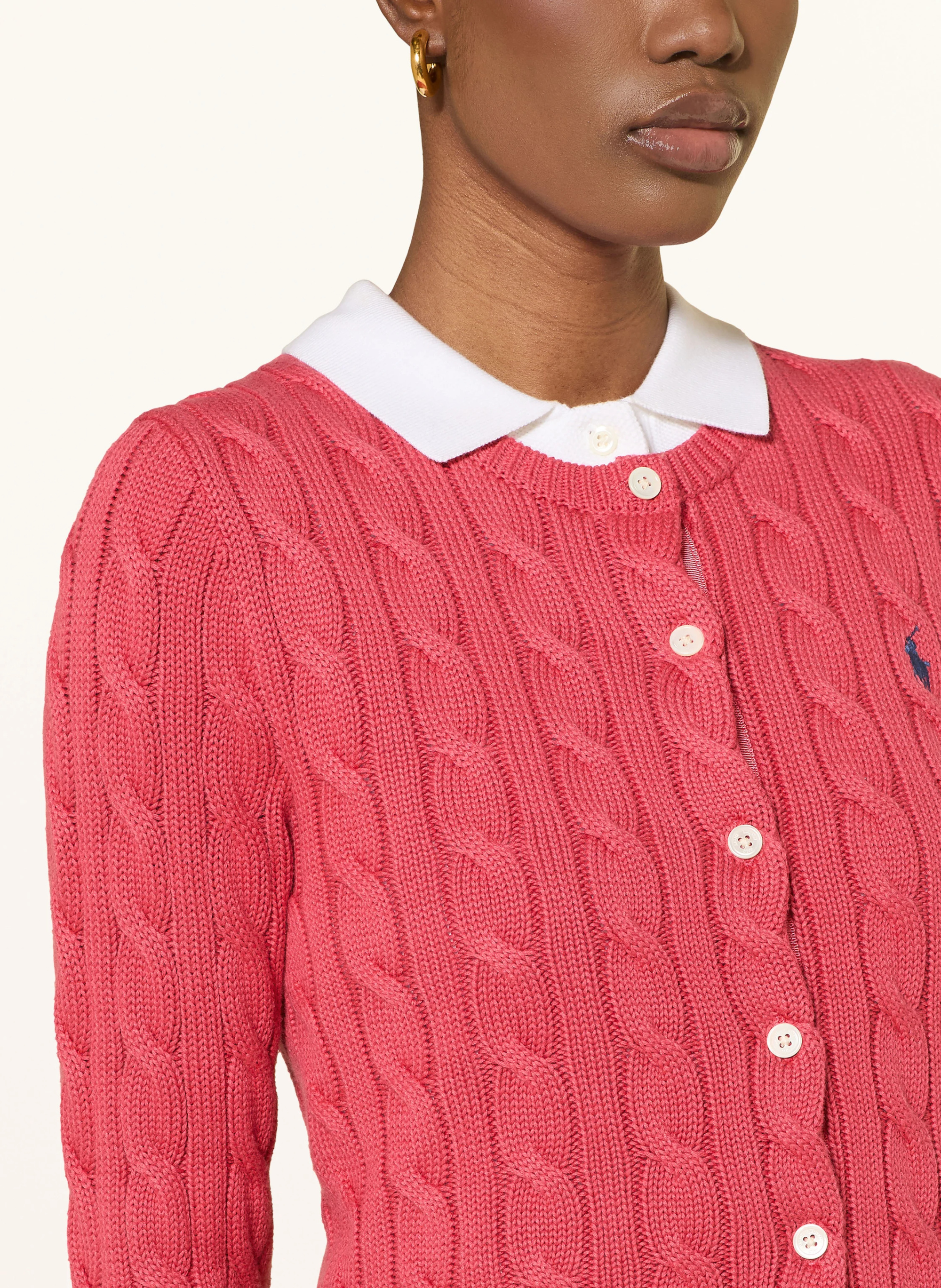 POLO RALPH LAUREN Strickjacke – ROT / DUNKELBLAU
