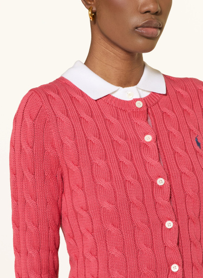 POLO RALPH LAUREN Strickjacke – ROT / DUNKELBLAU