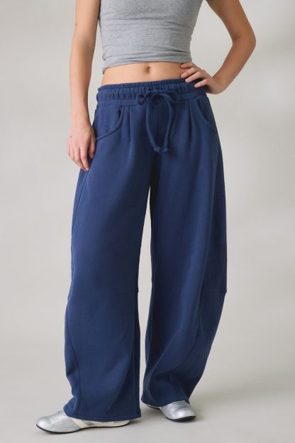 Out From Under Essential Barrel Leg Full Length Sweatpants - Navy