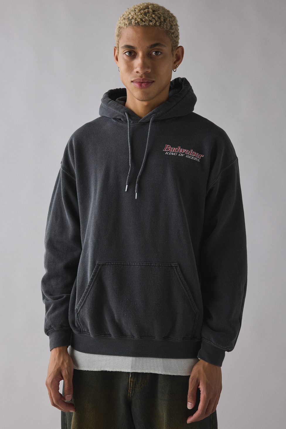 Budweiser Clydesdale Graphic Hoodie Sweatshirt - Washed Black