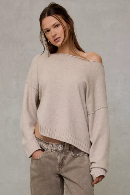 Out From Under So Soft Oversized Off-The-Shoulder Sweater - Cream
