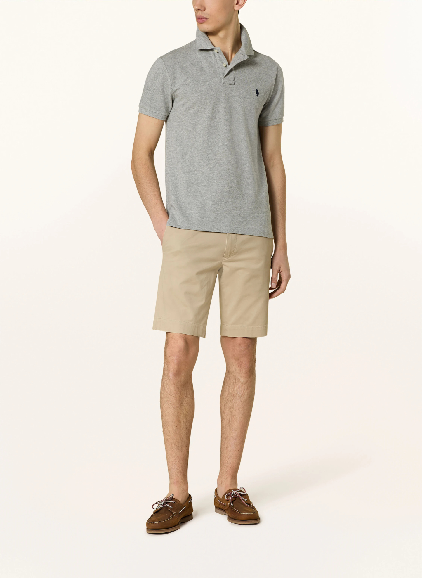POLO RALPH LAUREN Piqué-Poloshirt Slim Fit – HELLGRAU
