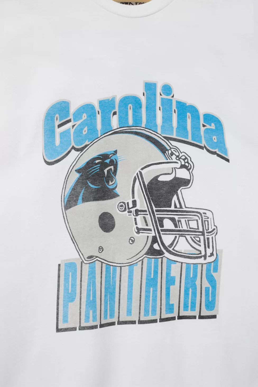 Junk Food NFL Throwback Helmet Flea Market Tee - Carolina Panthers
