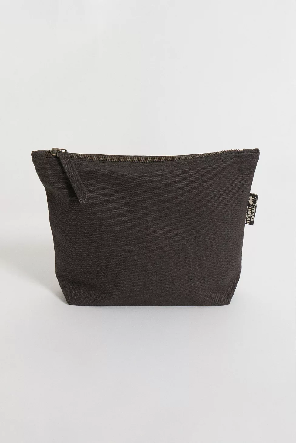 Terra Thread Organic Cotton Canvas Zippered Pouch - Dark Grey