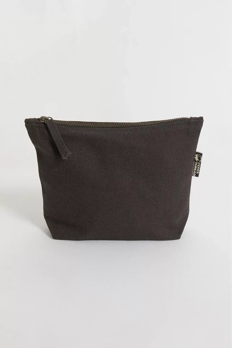 Terra Thread Organic Cotton Canvas Zippered Pouch - Dark Grey