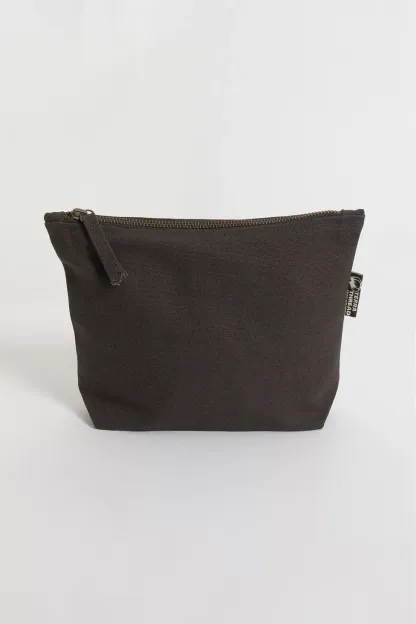Terra Thread Organic Cotton Canvas Zippered Pouch - Dark Grey